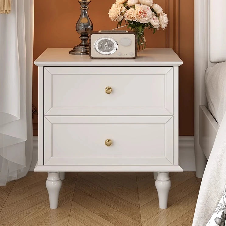 モダンでスタイリッシュなナイトテーブル - 便利な2段引き出し付き、ブラック多層板仕上げ fcr-4816