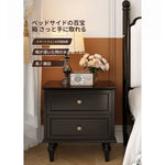 モダンでスタイリッシュなナイトテーブル - 便利な2段引き出し付き、ブラック多層板仕上げ fcr-4816