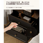 モダンでスタイリッシュなナイトテーブル - 便利な2段引き出し付き、ブラック多層板仕上げ fcr-4816