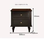 モダンでスタイリッシュなナイトテーブル - 便利な2段引き出し付き、ブラック多層板仕上げ fcr-4816