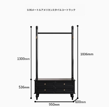 モダンデザインの多層板ラック・収納付きハンガーシェルフ | シンプルな衣類収納とスタイリッシュなディスプレイ用 fcr-4818