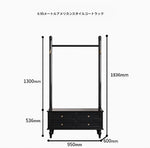 モダンデザインの多層板ラック・収納付きハンガーシェルフ | シンプルな衣類収納とスタイリッシュなディスプレイ用 fcr-4818