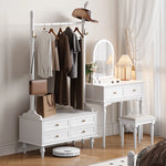 モダンデザインの多層板ラック・収納付きハンガーシェルフ | シンプルな衣類収納とスタイリッシュなディスプレイ用 fcr-4818