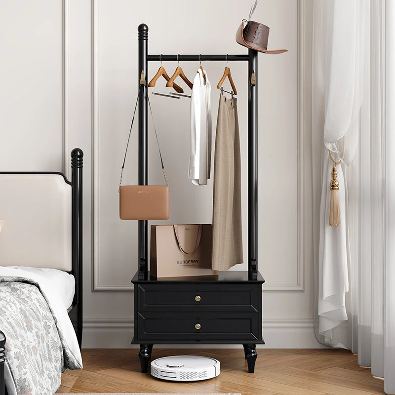 モダンデザインの多層板ラック・収納付きハンガーシェルフ | シンプルな衣類収納とスタイリッシュなディスプレイ用 fcr-4818