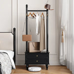 モダンデザインの多層板ラック・収納付きハンガーシェルフ | シンプルな衣類収納とスタイリッシュなディスプレイ用 fcr-4818