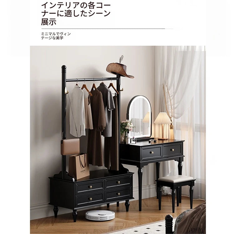 モダンデザインの多層板ラック・収納付きハンガーシェルフ | シンプルな衣類収納とスタイリッシュなディスプレイ用 fcr-4818