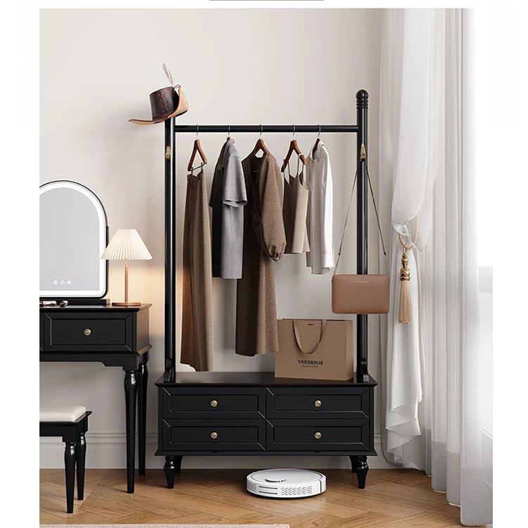 モダンデザインの多層板ラック・収納付きハンガーシェルフ | シンプルな衣類収納とスタイリッシュなディスプレイ用 fcr-4818