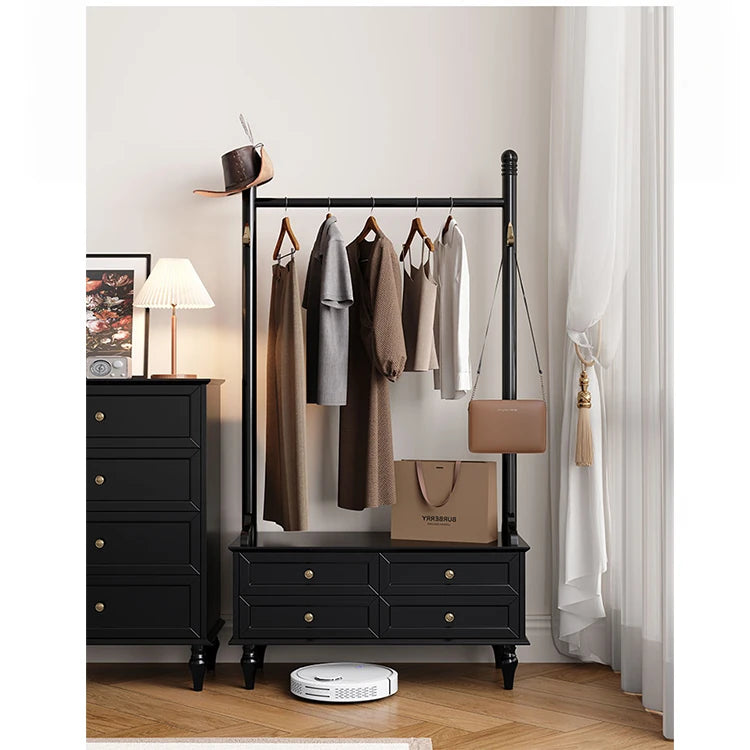 モダンデザインの多層板ラック・収納付きハンガーシェルフ | シンプルな衣類収納とスタイリッシュなディスプレイ用 fcr-4818