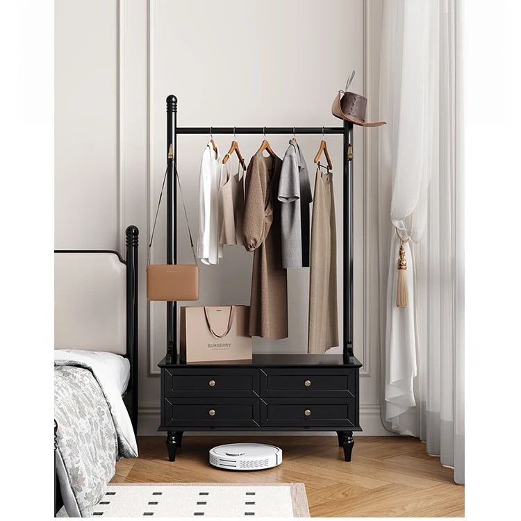 モダンデザインの多層板ラック・収納付きハンガーシェルフ | シンプルな衣類収納とスタイリッシュなディスプレイ用 fcr-4818