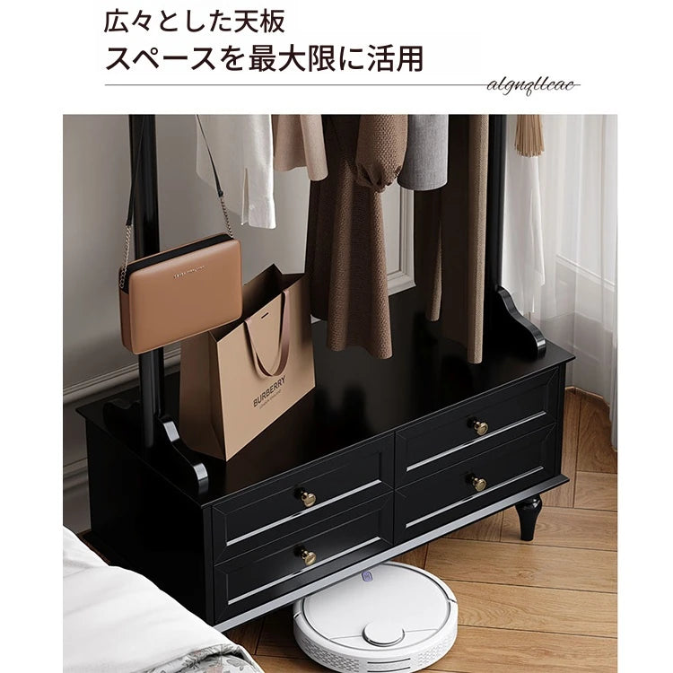 モダンデザインの多層板ラック・収納付きハンガーシェルフ | シンプルな衣類収納とスタイリッシュなディスプレイ用 fcr-4818