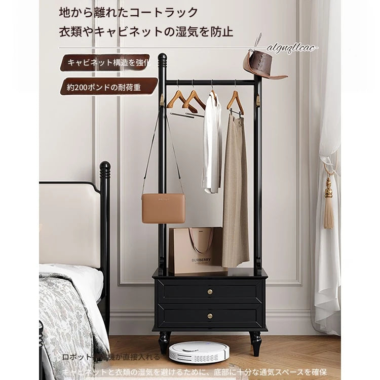 モダンデザインの多層板ラック・収納付きハンガーシェルフ | シンプルな衣類収納とスタイリッシュなディスプレイ用 fcr-4818