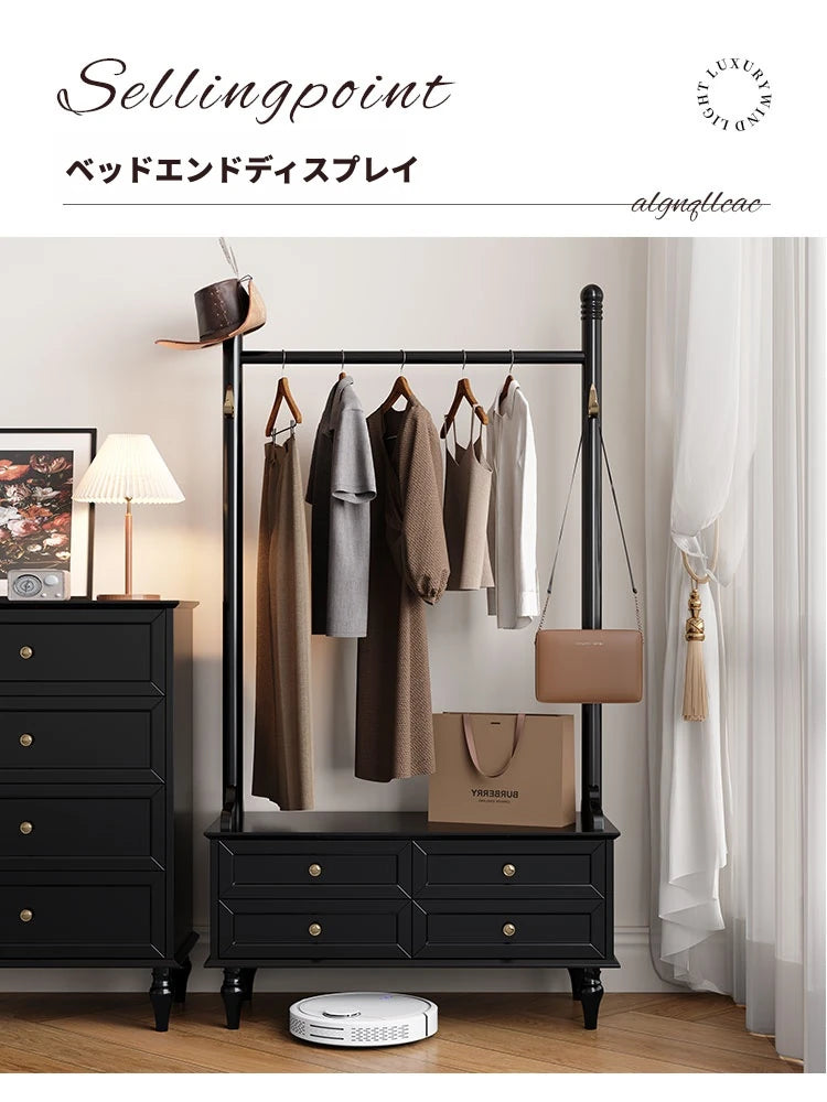 モダンデザインの多層板ラック・収納付きハンガーシェルフ | シンプルな衣類収納とスタイリッシュなディスプレイ用 fcr-4818