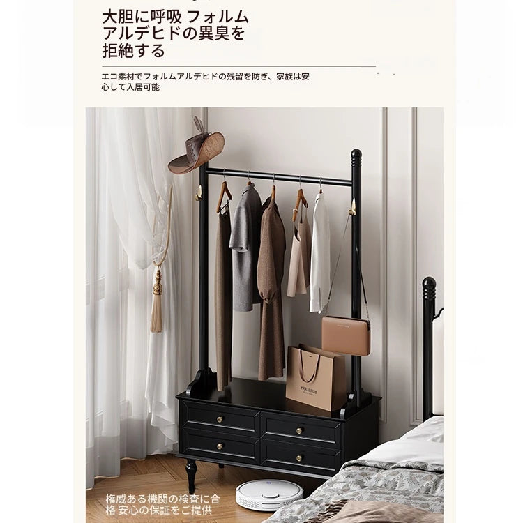 モダンデザインの多層板ラック・収納付きハンガーシェルフ | シンプルな衣類収納とスタイリッシュなディスプレイ用 fcr-4818