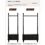 モダンデザインの多層板ラック・収納付きハンガーシェルフ | シンプルな衣類収納とスタイリッシュなディスプレイ用 fcr-4818