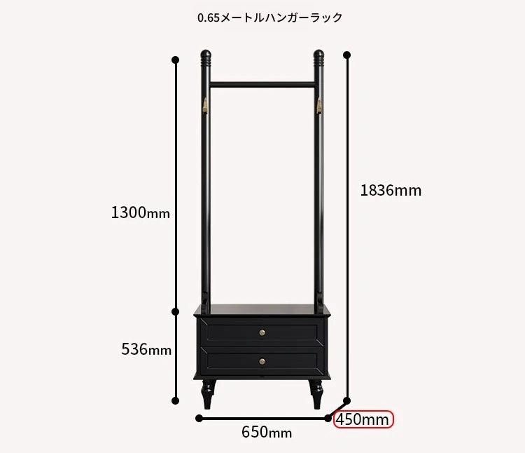モダンデザインの多層板ラック・収納付きハンガーシェルフ | シンプルな衣類収納とスタイリッシュなディスプレイ用 fcr-4818
