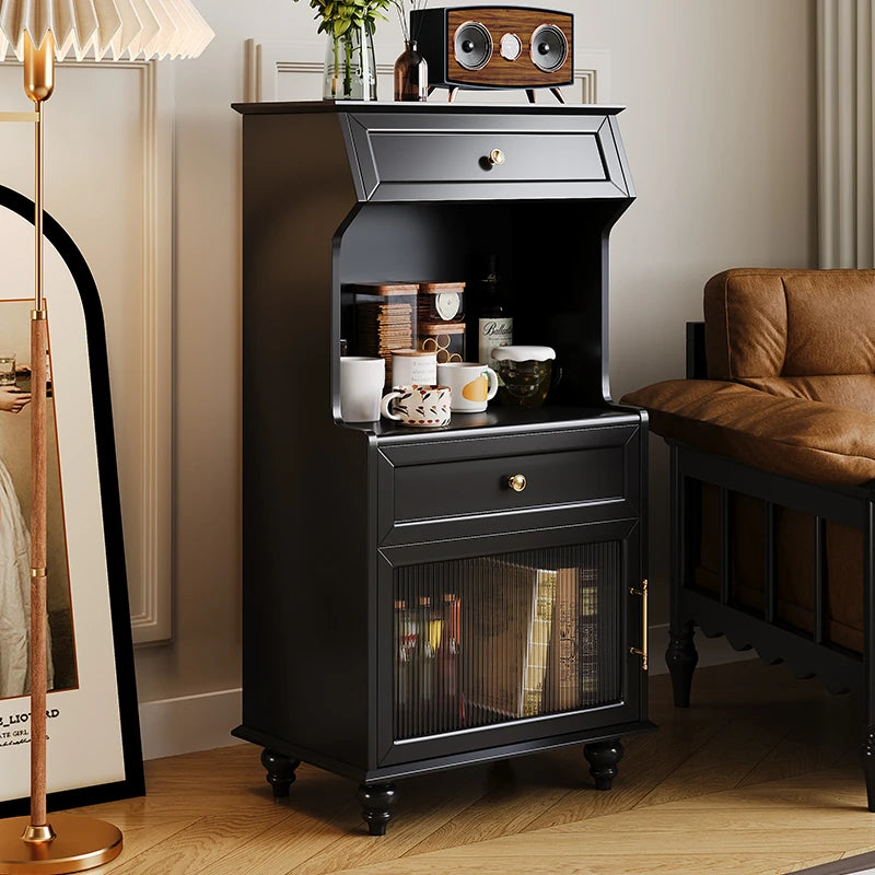 スタイリッシュ多層板キャビネット - こだわりのガラス扉付き収納家具、リビングや寝室に最適! fcr-4820