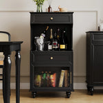 スタイリッシュ多層板キャビネット - こだわりのガラス扉付き収納家具、リビングや寝室に最適! fcr-4820