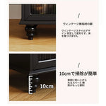 スタイリッシュ多層板キャビネット - こだわりのガラス扉付き収納家具、リビングや寝室に最適! fcr-4820