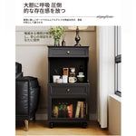 スタイリッシュ多層板キャビネット - こだわりのガラス扉付き収納家具、リビングや寝室に最適! fcr-4820