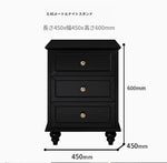 シンプルモダンなナイトテーブル - 多層板製・3段引き出し付き・エレガントな黒色デザイン fcr-4821