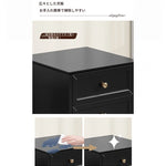 シンプルモダンなナイトテーブル - 多層板製・3段引き出し付き・エレガントな黒色デザイン fcr-4821