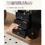 シンプルモダンなナイトテーブル - 多層板製・3段引き出し付き・エレガントな黒色デザイン fcr-4821