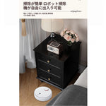 シンプルモダンなナイトテーブル - 多層板製・3段引き出し付き・エレガントな黒色デザイン fcr-4821