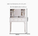 エレガントな黒の化粧台|多層板&ガラス製|収納力抜群のメイクアップデスク fcr-4824