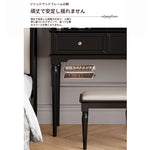 エレガントな黒の化粧台|多層板&ガラス製|収納力抜群のメイクアップデスク fcr-4824