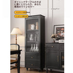 高級キャビネット 多層板ガラス収納棚 おしゃれなモダンデザイン 2段引き出し付き インテリア家具 fcr-4827