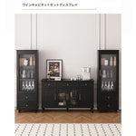 高級キャビネット 多層板ガラス収納棚 おしゃれなモダンデザイン 2段引き出し付き インテリア家具 fcr-4827