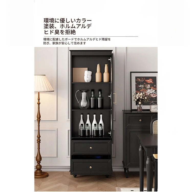 高級キャビネット 多層板ガラス収納棚 おしゃれなモダンデザイン 2段引き出し付き インテリア家具 fcr-4827