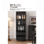 高級キャビネット 多層板ガラス収納棚 おしゃれなモダンデザイン 2段引き出し付き インテリア家具 fcr-4827