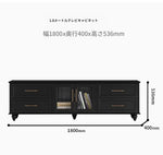 オシャレな多層板製テレビ台|ガラス扉付き収納付きリビング用黒色キャビネット fcr-4828
