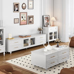 オシャレな多層板製テレビ台|ガラス扉付き収納付きリビング用黒色キャビネット fcr-4828