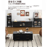 モダンデザイン センターテーブル 多層板製 クラシックブラック おしゃれ収納付き リビングルームに最適 fcr-4829