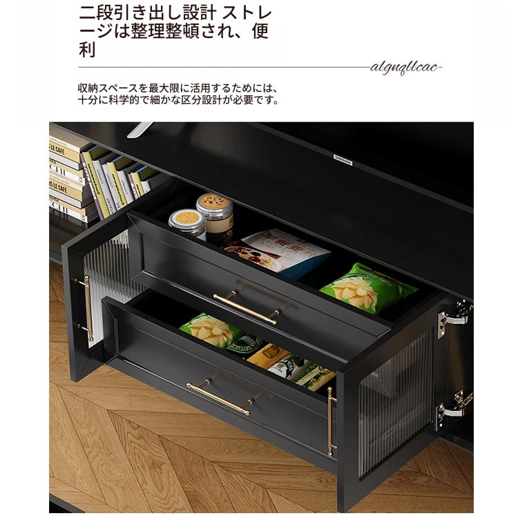 モダンデザイン センターテーブル 多層板製 クラシックブラック おしゃれ収納付き リビングルームに最適 fcr-4829