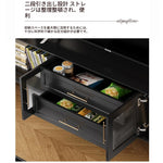 モダンデザイン センターテーブル 多層板製 クラシックブラック おしゃれ収納付き リビングルームに最適 fcr-4829