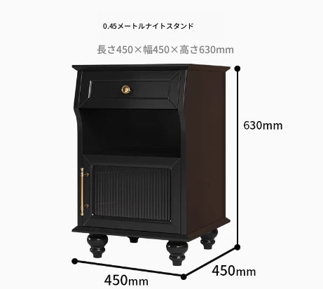 モダンデザイン ナイトテーブル 多層板&ガラス製 アウトレット特価 収納付き 寝室・リビングに最適 fcr-4830