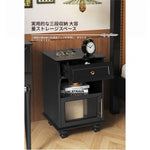 モダンデザイン ナイトテーブル 多層板&ガラス製 アウトレット特価 収納付き 寝室・リビングに最適 fcr-4830