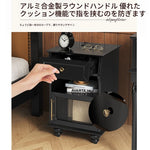 モダンデザイン ナイトテーブル 多層板&ガラス製 アウトレット特価 収納付き 寝室・リビングに最適 fcr-4830