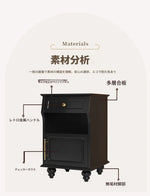 モダンデザイン ナイトテーブル 多層板&ガラス製 アウトレット特価 収納付き 寝室・リビングに最適 fcr-4830