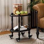 ブラックセンターテーブル - 多層板製、キャスター付き、クラシックデザインでおしゃれなリビングに最適! fcr-4831