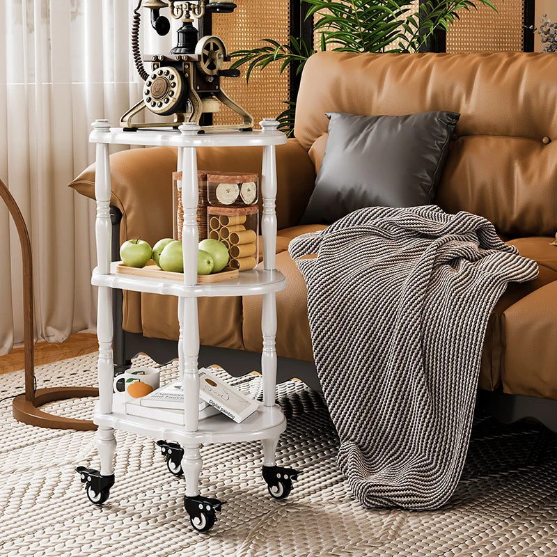 ブラックセンターテーブル - 多層板製、キャスター付き、クラシックデザインでおしゃれなリビングに最適! fcr-4831