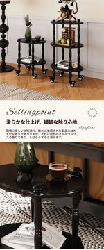 ブラックセンターテーブル - 多層板製、キャスター付き、クラシックデザインでおしゃれなリビングに最適! fcr-4831