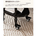 ブラックセンターテーブル - 多層板製、キャスター付き、クラシックデザインでおしゃれなリビングに最適! fcr-4831