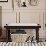 スタイリッシュPUレザー製スツール | おしゃれな収納付きベンチ | モダンインテリアに最適 | ブラック & ホワイト fcr-4832