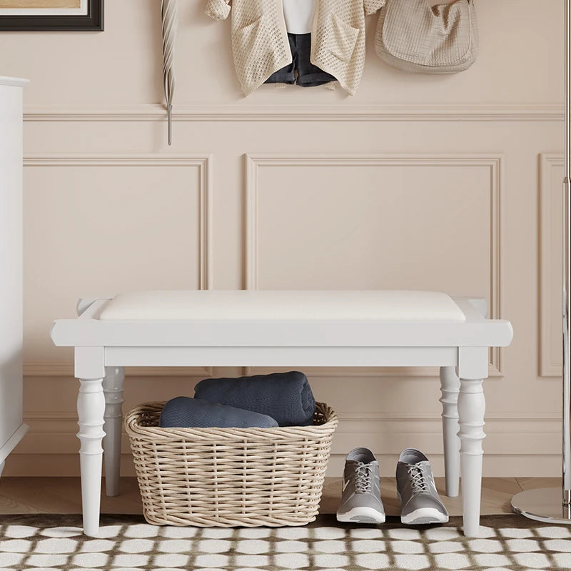 スタイリッシュPUレザー製スツール | おしゃれな収納付きベンチ | モダンインテリアに最適 | ブラック & ホワイト fcr-4832