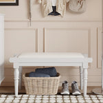 スタイリッシュPUレザー製スツール | おしゃれな収納付きベンチ | モダンインテリアに最適 | ブラック & ホワイト fcr-4832