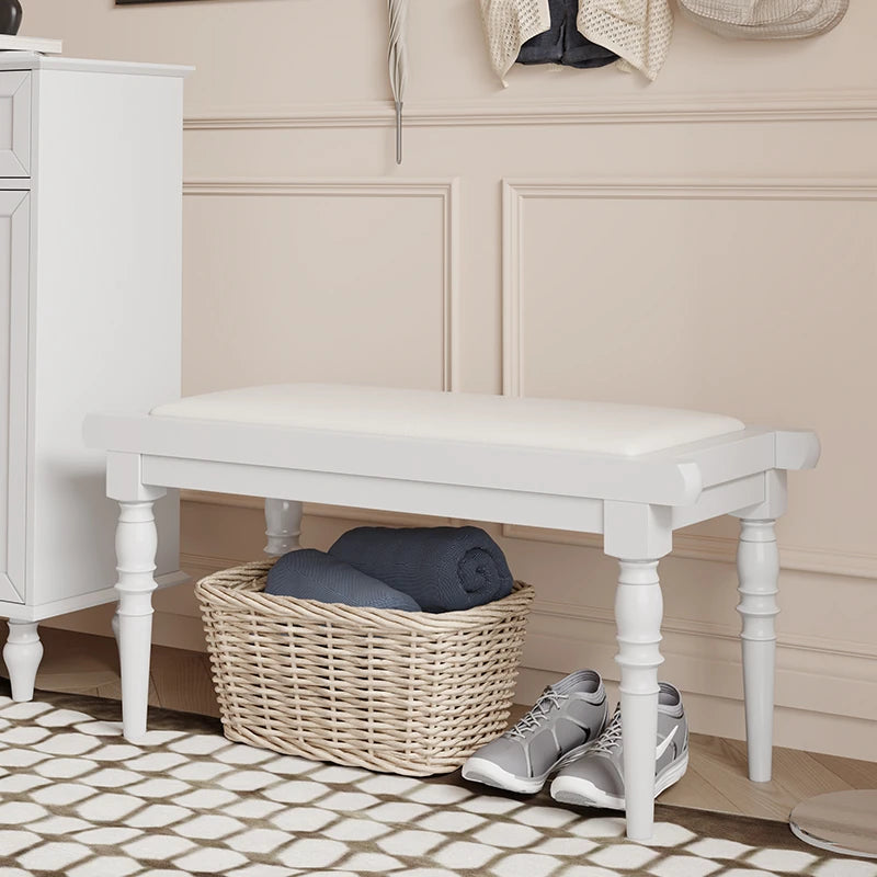 スタイリッシュPUレザー製スツール | おしゃれな収納付きベンチ | モダンインテリアに最適 | ブラック & ホワイト fcr-4832